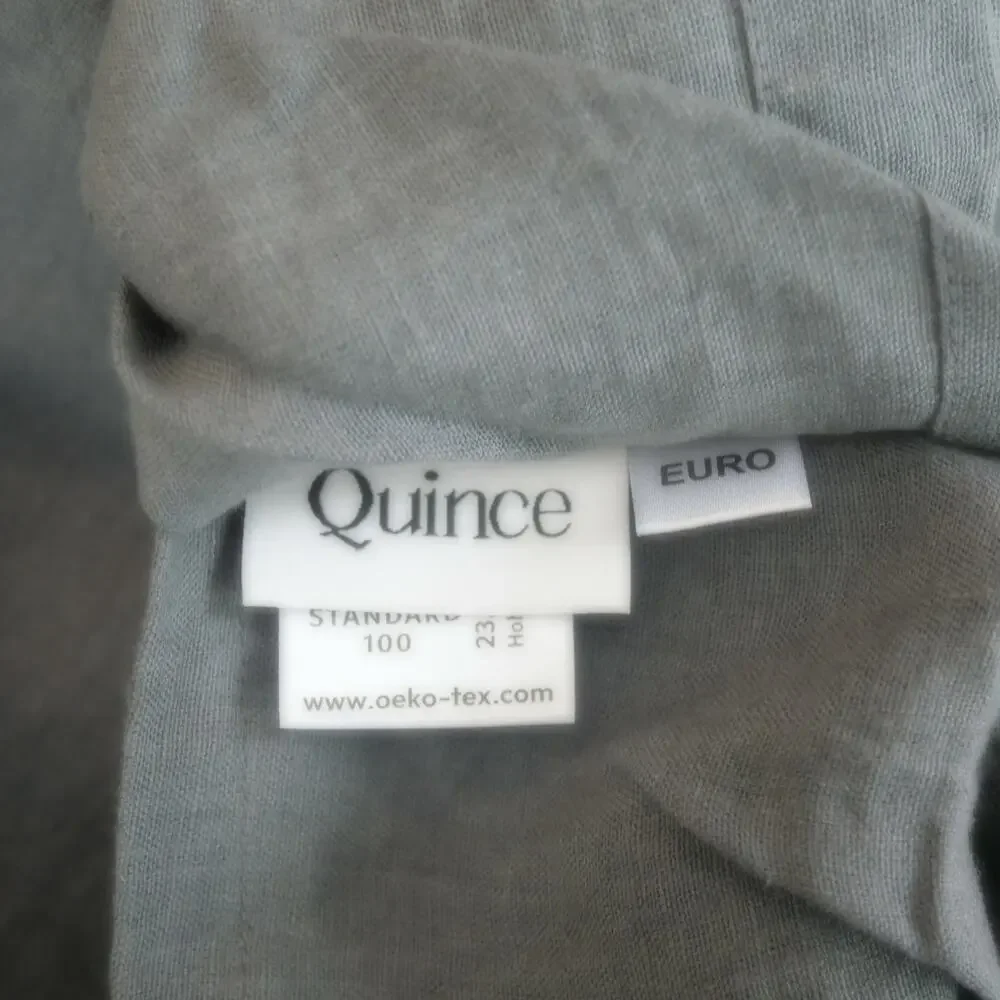 NEW Quince European Linen Euro Sham Blue Nightfall 100& European Flax